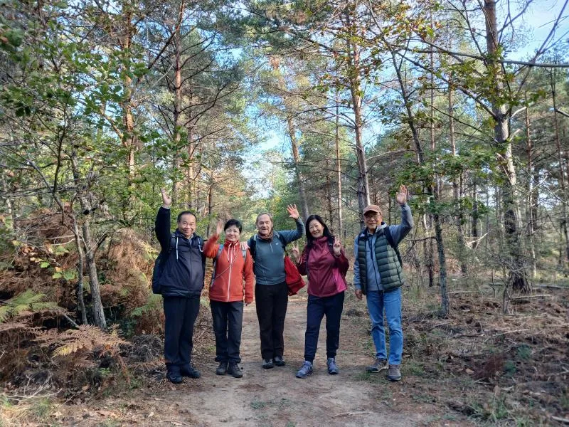 Photo de groupe dans la forêt
